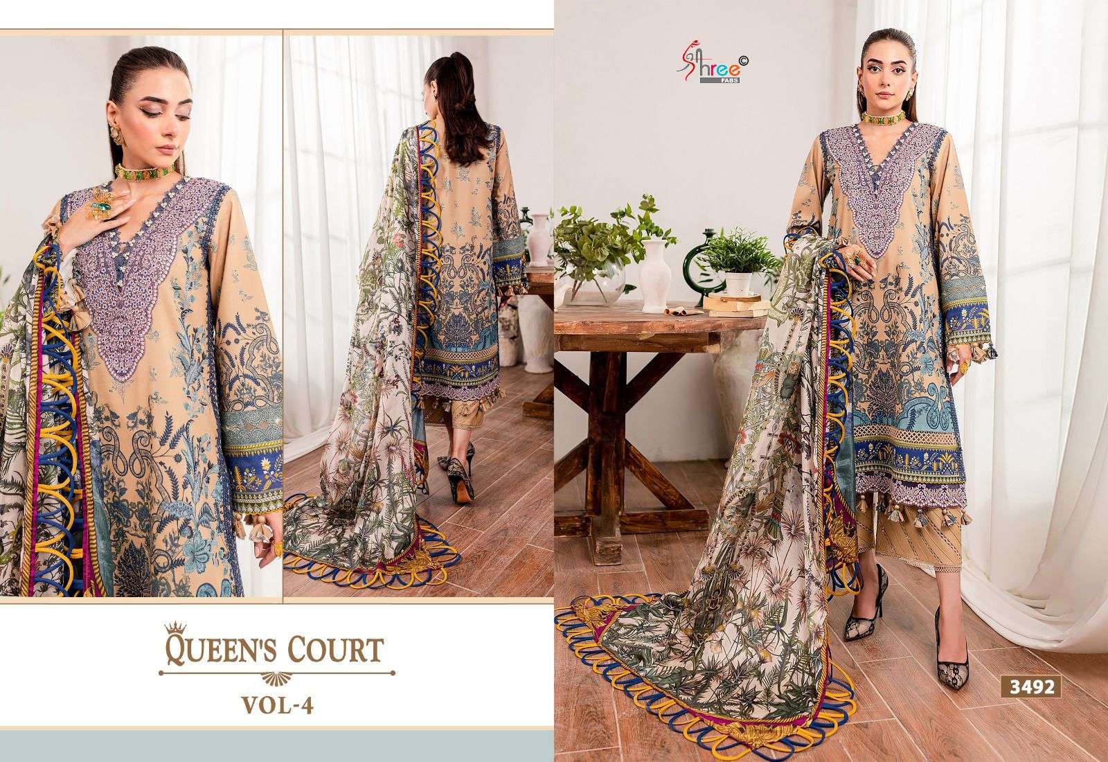 SHREE FABS QUEENS COURT VOL 4 COTTON SALWAR KAMEEZ 