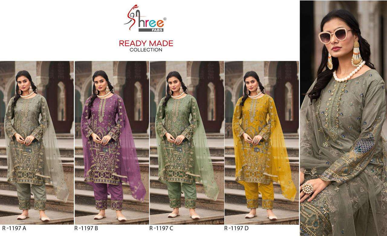 SHREE FABS R 1197 ORGANZA BEAUTIFUL DESIGNER SUIT