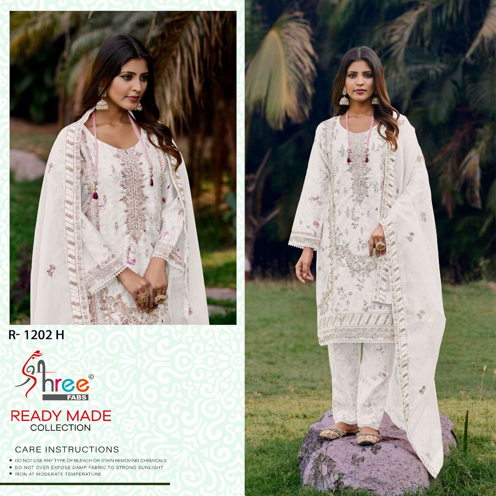 SHREE FABS R  1202 ORGANZA EMBROIDERY DESIGNER SUIT