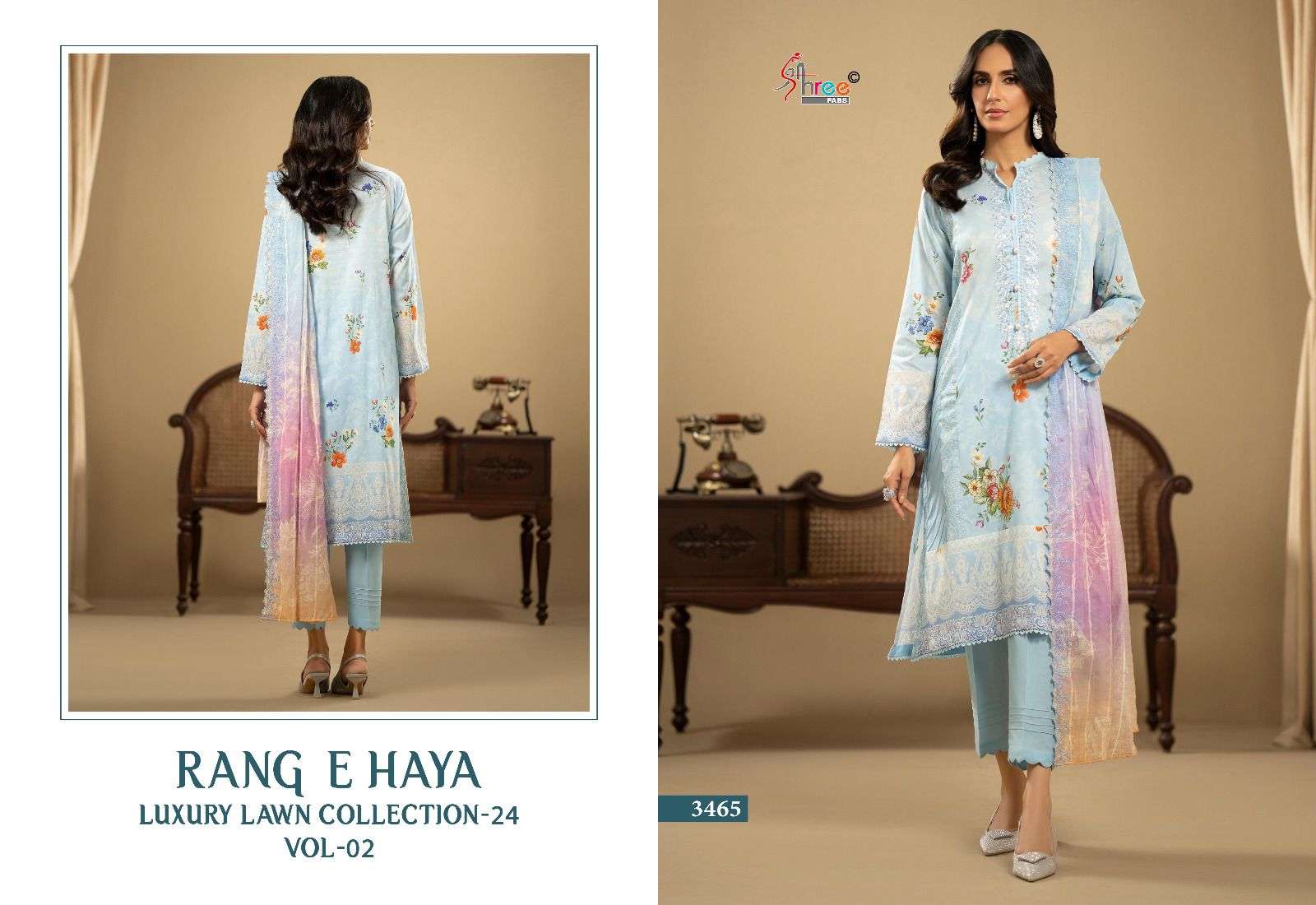 SHREE FABS RANG E HAYA LUXURY LAWN COLLECTION VOL 2 COTTON SUIT