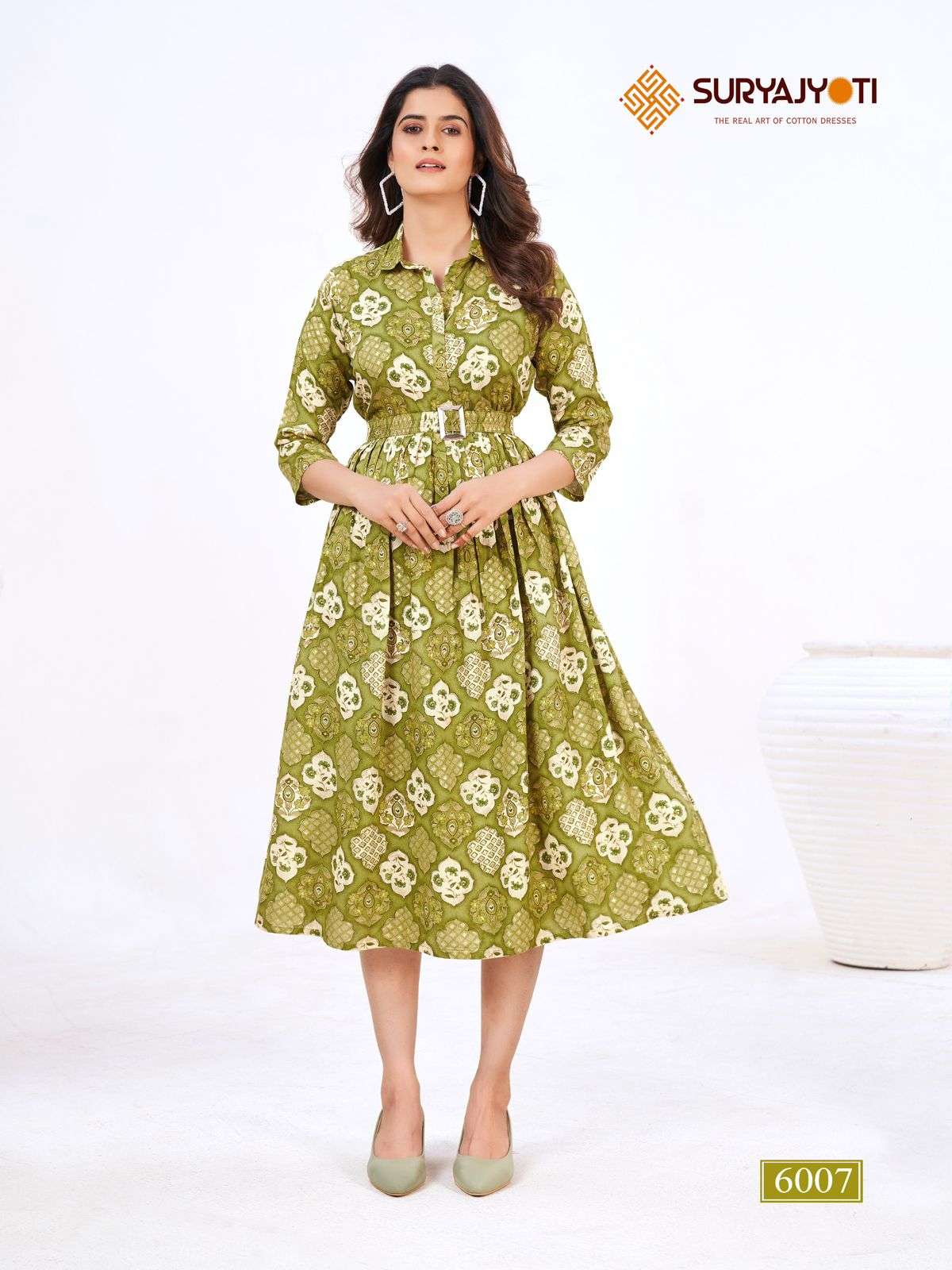 SURYAJYOTI BELT VOL 6 RAYON PRINT MIDI GOWN