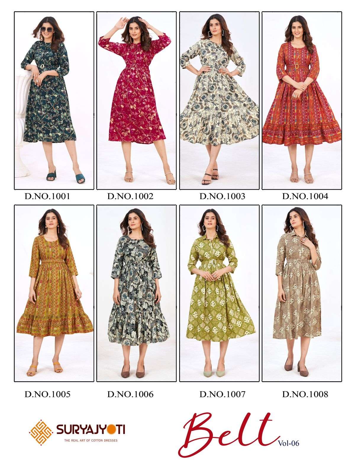 SURYAJYOTI BELT VOL 6 RAYON PRINT MIDI GOWN