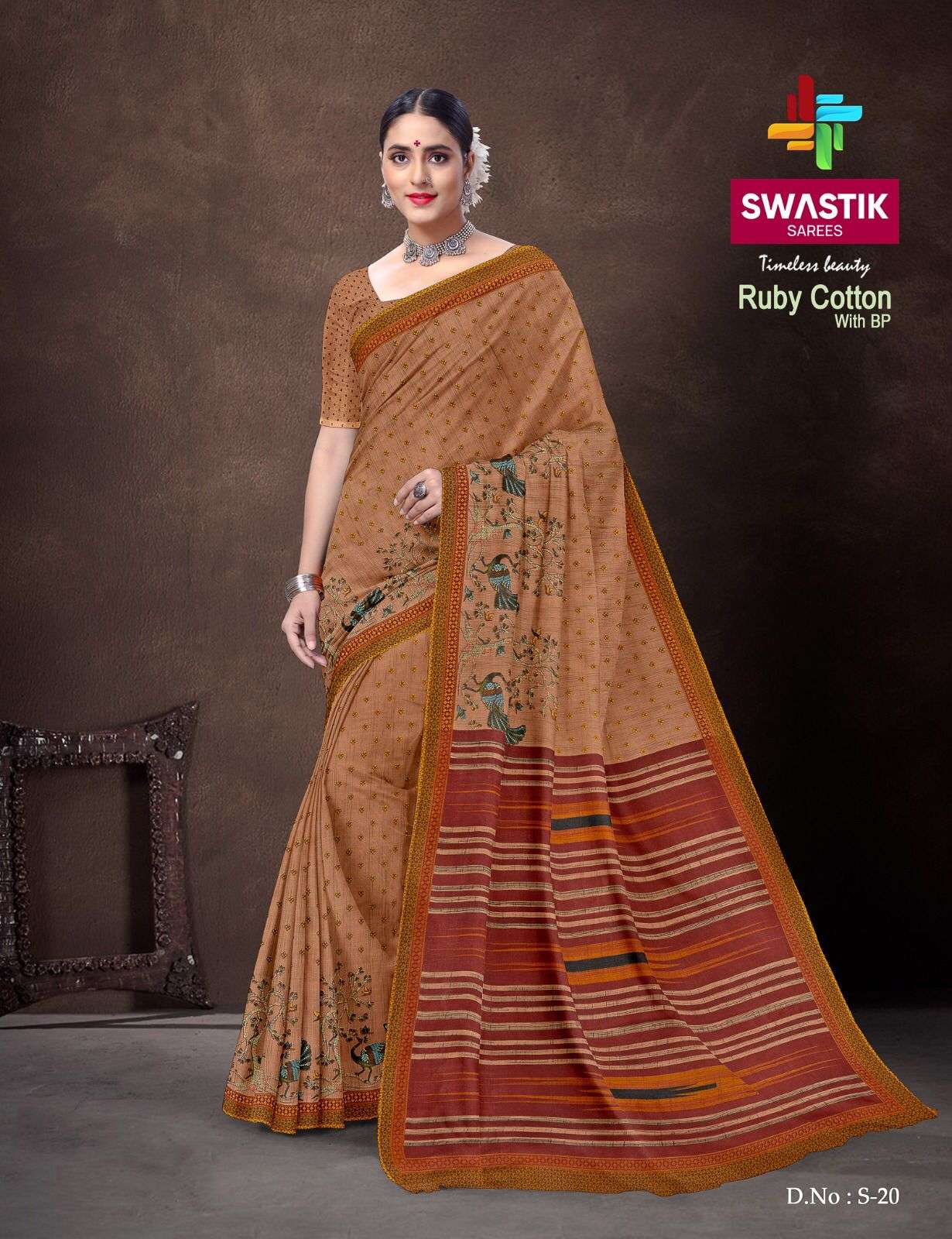 SWASTIK SAREES RUBY COTTON PRINTS SAREE