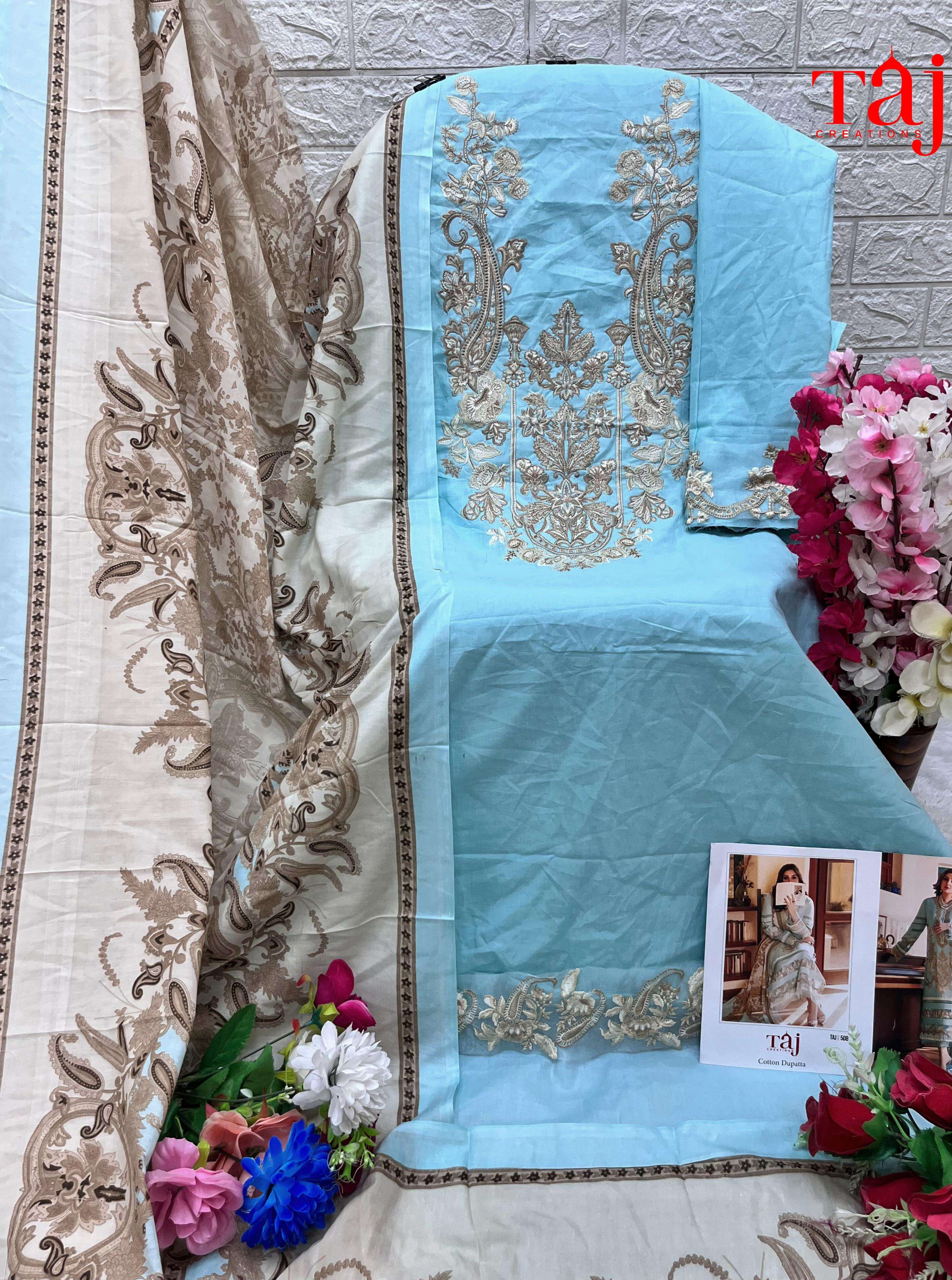 TAJ CREATION D NO 508 COTTON FANCY SUIT