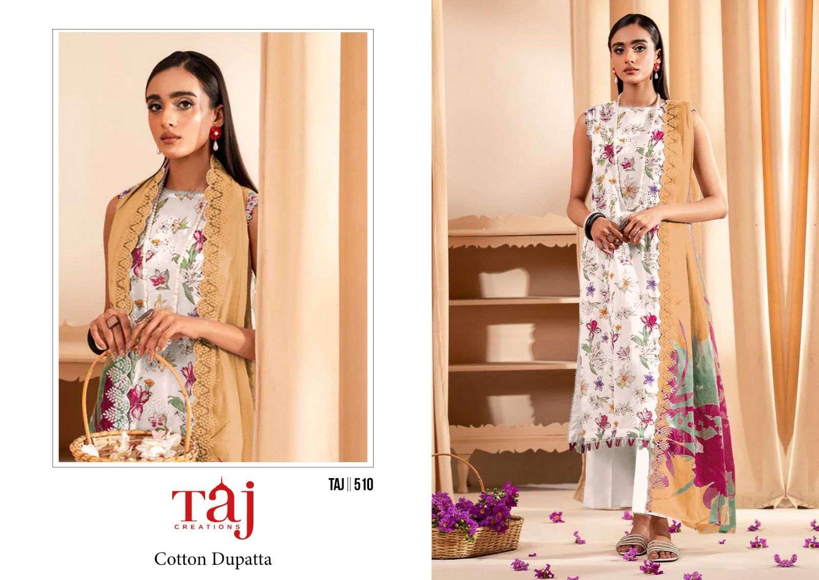 TAJ CREATION D NO 510 & 511 COTTON FANCY SALWAR KAMEEZ 