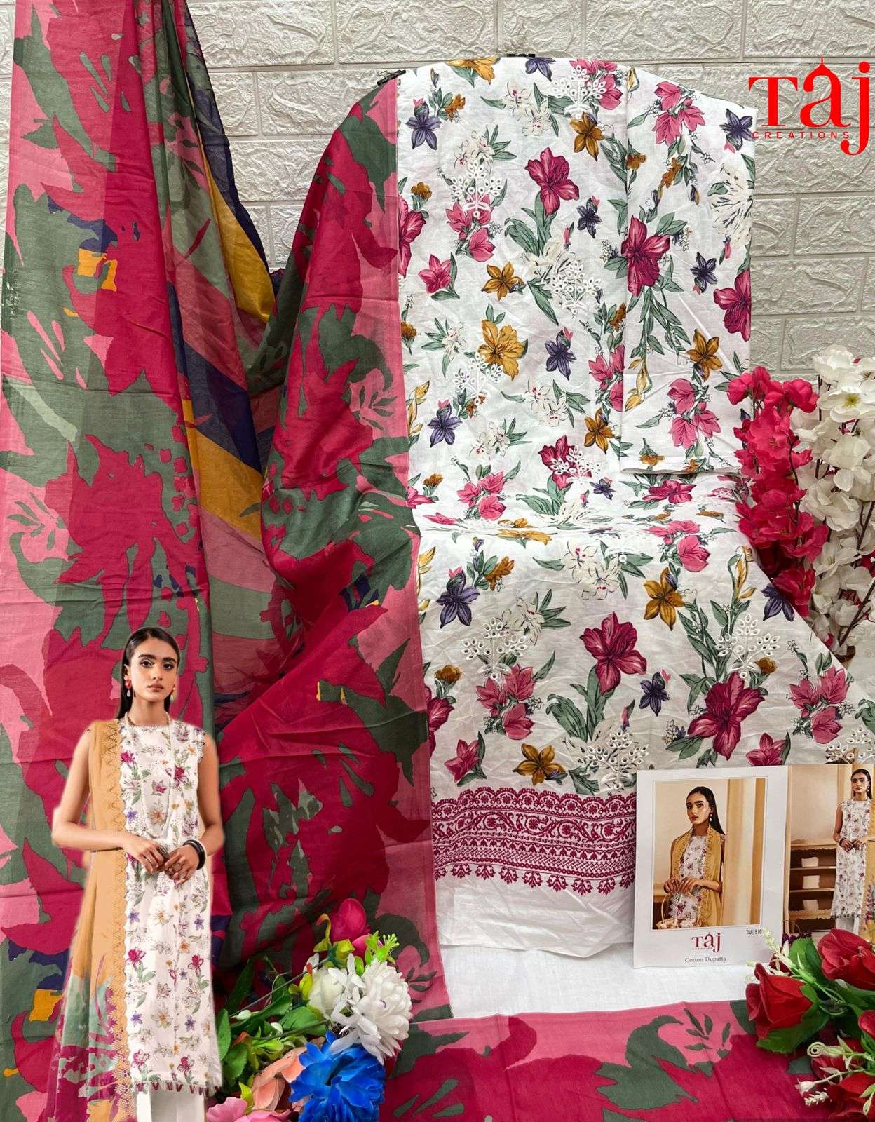 TAJ CREATION D NO 510 & 511 COTTON FANCY SALWAR KAMEEZ 
