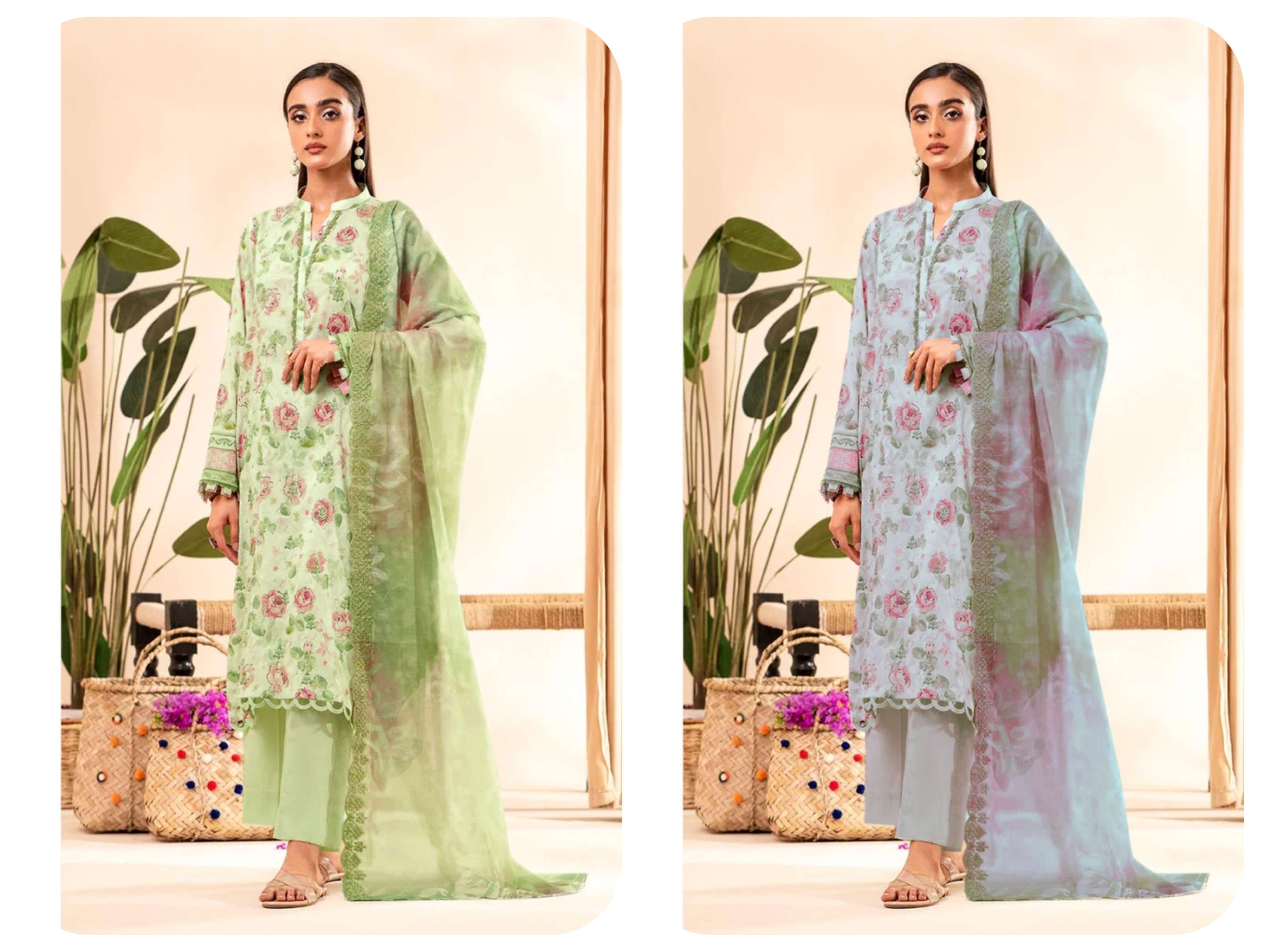 TAJ CREATIONS D NO 504 & 505 COTTON FANCY SALWAR KAMEEZ 