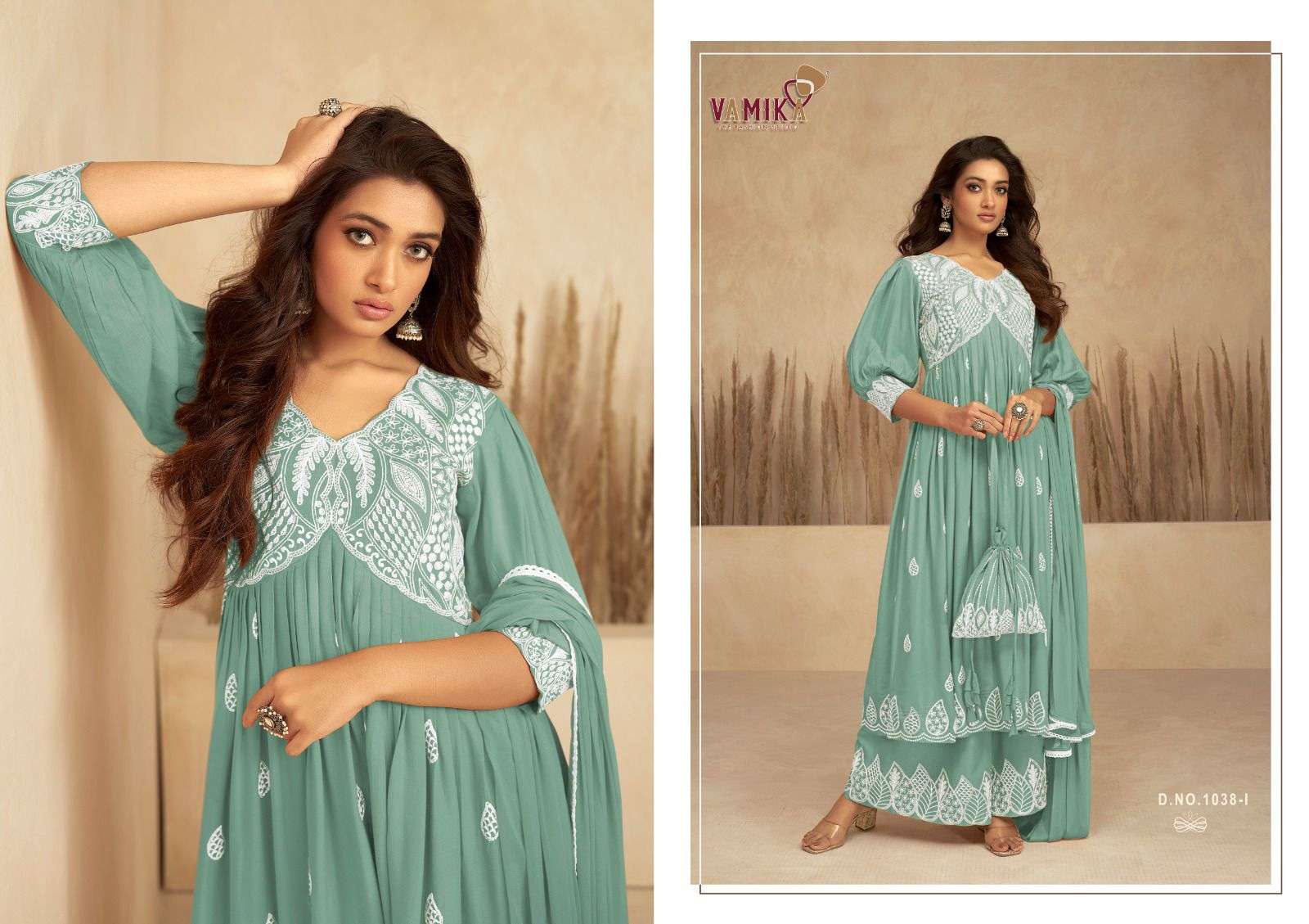 VAMIKA LAKHNAVI VOL 7 SILVER  FANCY DESIGNER PARTY WEAR SUIT