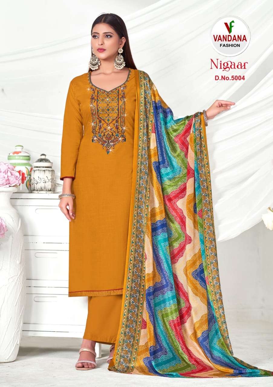 VANDANA FASHION NIGAAR VOL 5 RAYON FANCY WORK SUIT