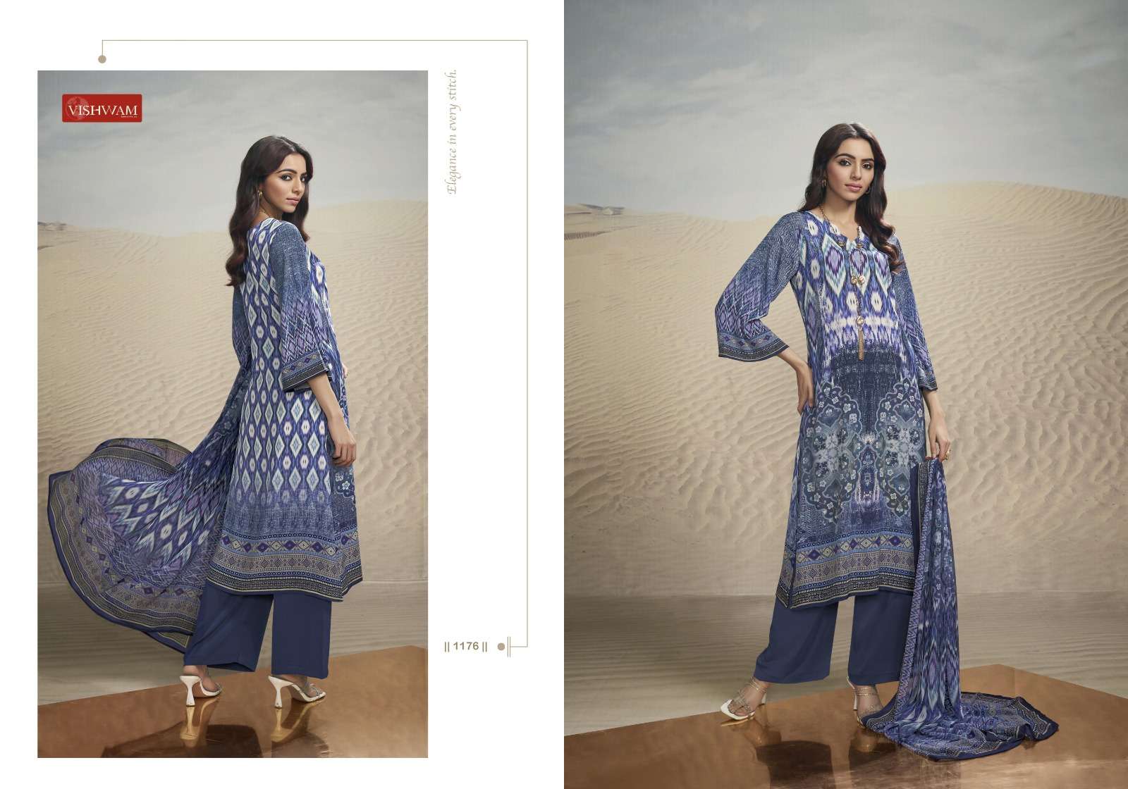 VISHWAM FABRICS CAFE LATTE VOL 18 CREPE DIGITAL PRINT SUIT