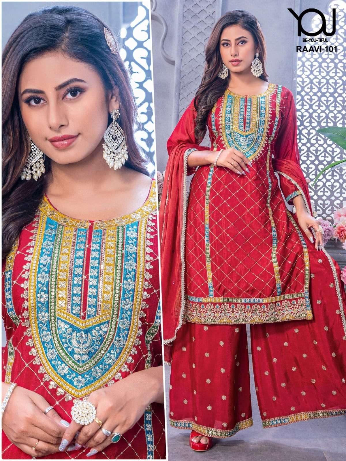 WANNA RAAVI READY MADE SHARARA SUIT