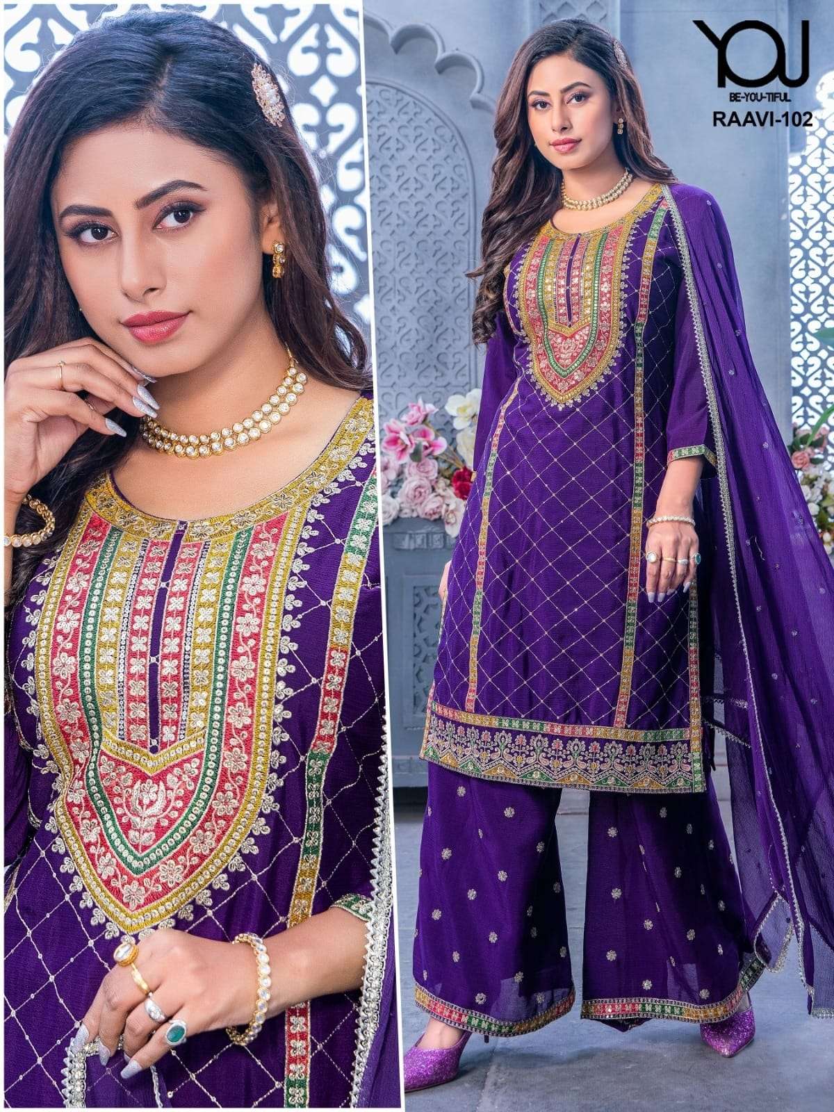 WANNA RAAVI READY MADE SHARARA SUIT