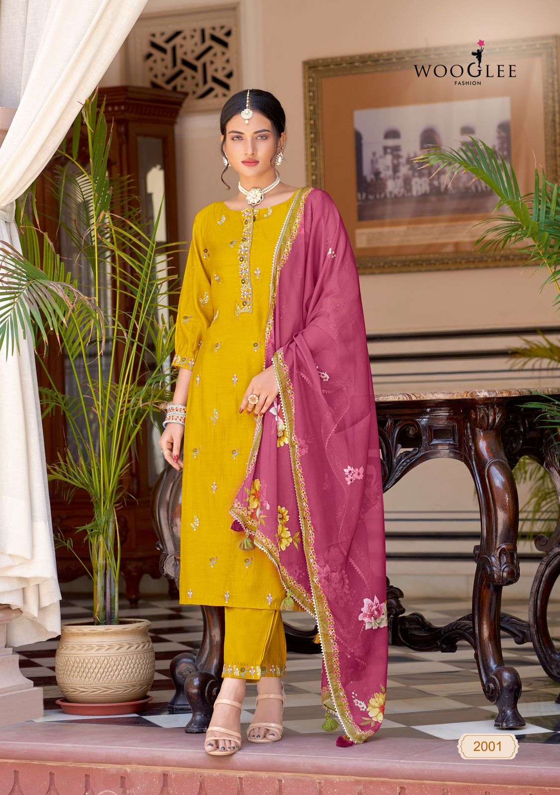 WOOGLEE NAVYAA SILK DESIGNER KURTI COMBO SET 