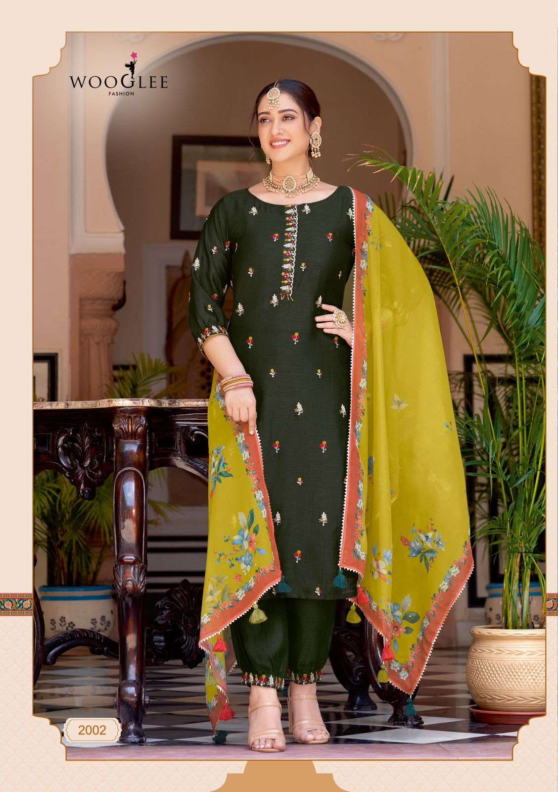 WOOGLEE NAVYAA SILK DESIGNER KURTI COMBO SET 
