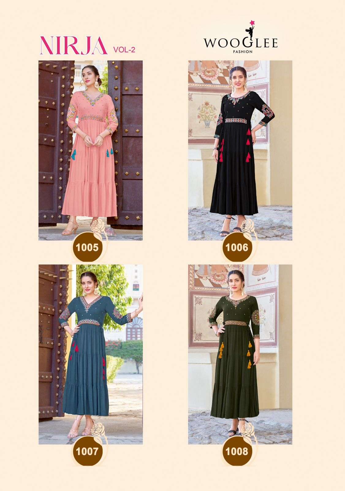 WOOGLEE NIRJA VOL 2 RAYON FANCY GOWN