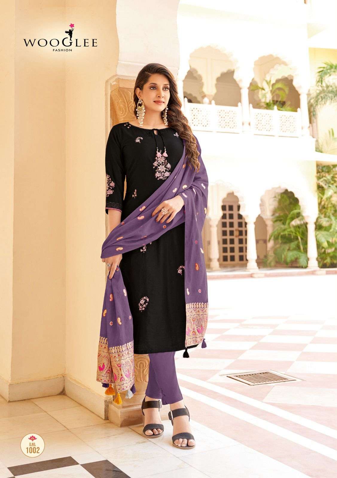 WOOGLEE RAKSHA VISCOSE FANCY LADIES KURTI COMBO SET 