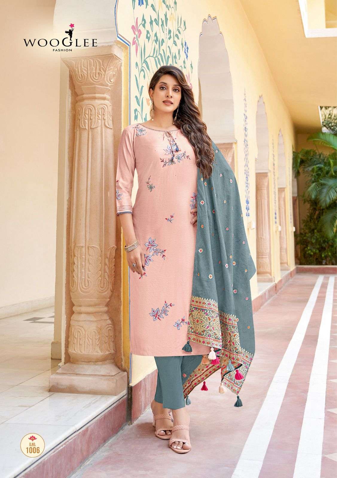 WOOGLEE RAKSHA VISCOSE FANCY LADIES KURTI COMBO SET 