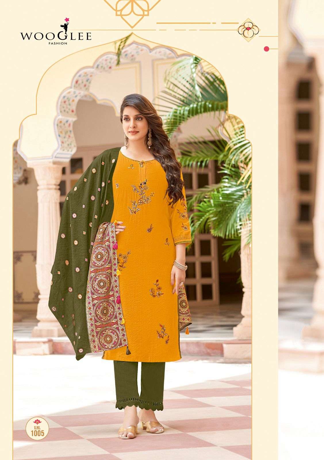 WOOGLEE RAKSHA VISCOSE FANCY LADIES KURTI COMBO SET 