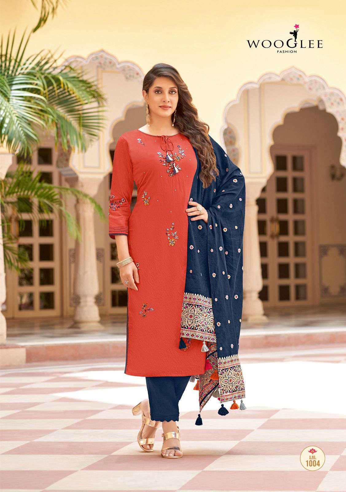 WOOGLEE RAKSHA VISCOSE FANCY LADIES KURTI COMBO SET 