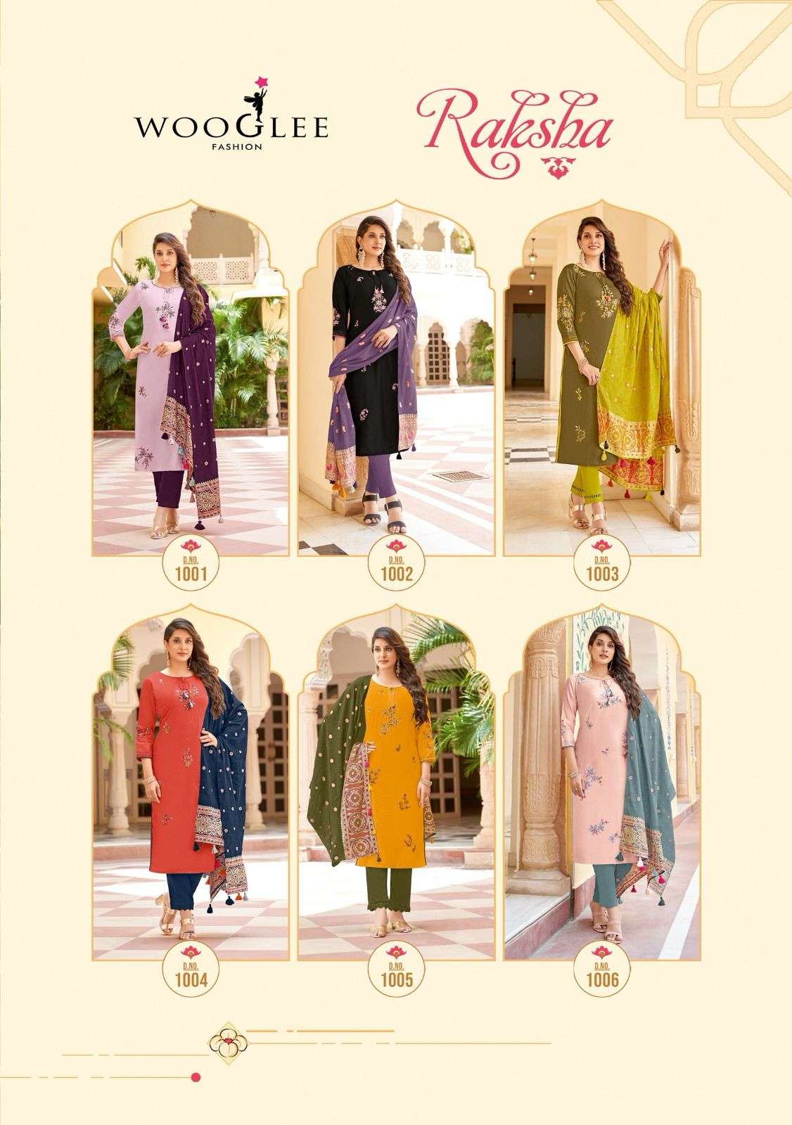 WOOGLEE RAKSHA VISCOSE FANCY LADIES KURTI COMBO SET 
