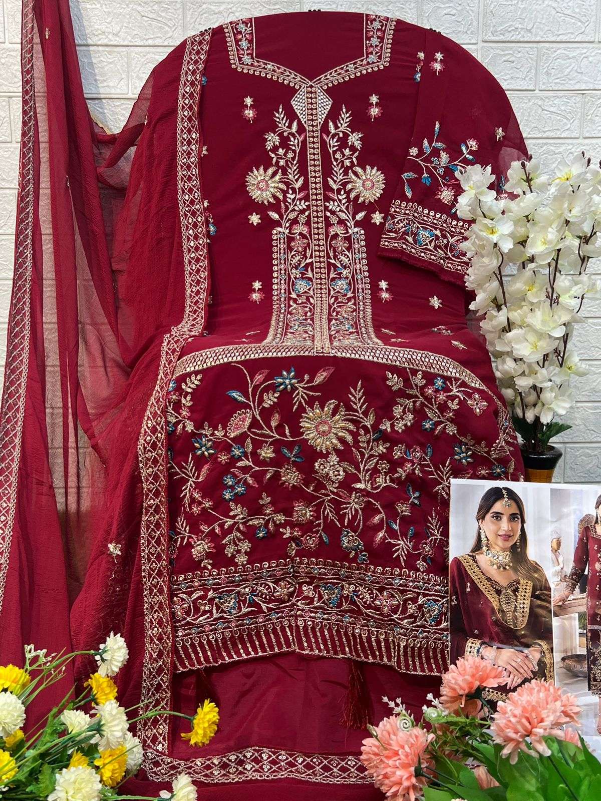 ZAHA D NO 10276 GEORGETTE EMROIDERED SUIT