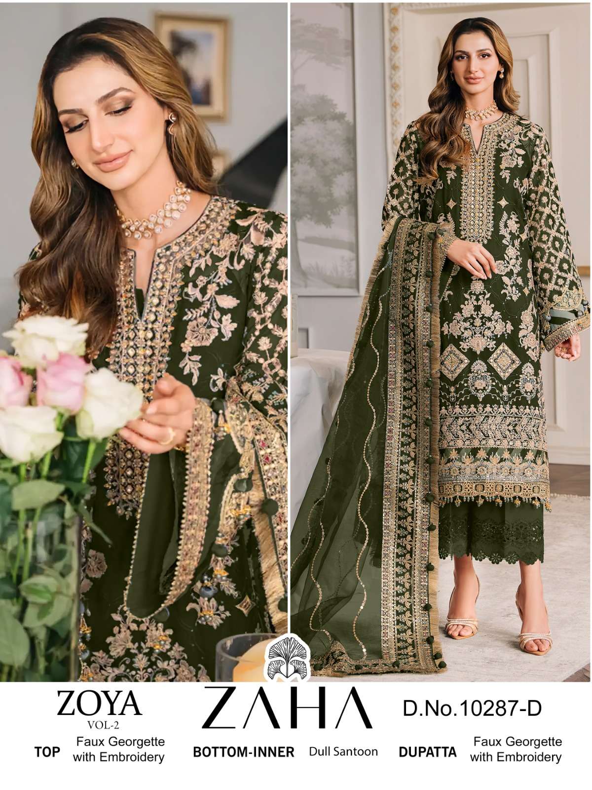 ZAHA ZOYA VOL 2 GEORGETTE HEAVY EMBROIDERED SUIT