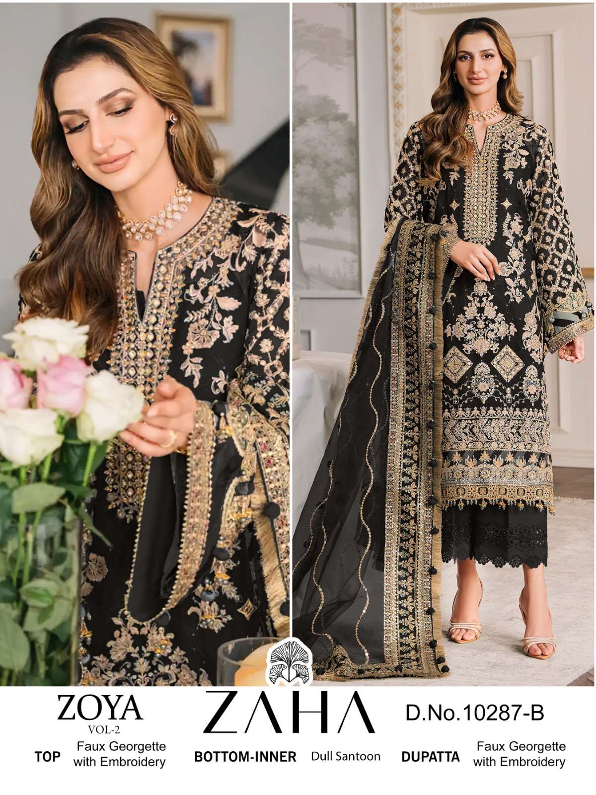 ZAHA ZOYA VOL 2 GEORGETTE HEAVY EMBROIDERED SUIT