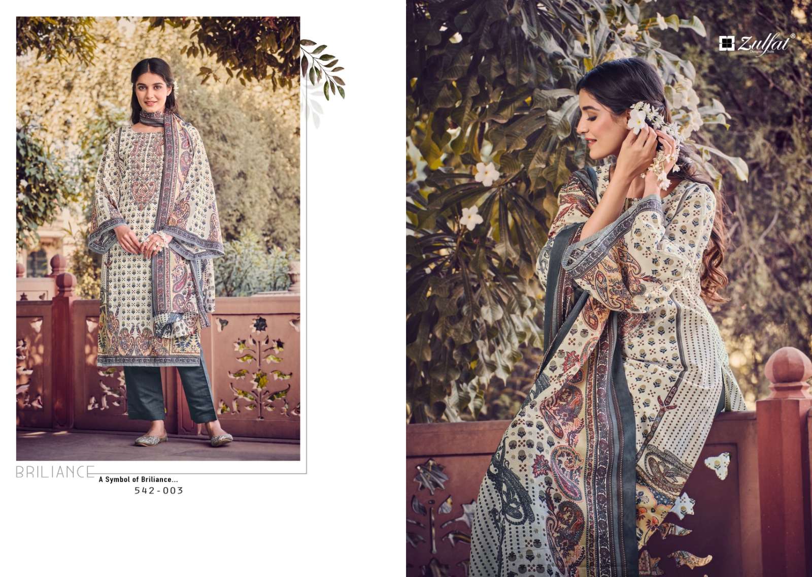 ZULFAT DESIGNER SUITS JANNAT COTTON FANCY WORK SUIT