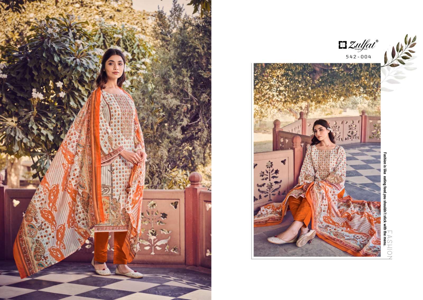 ZULFAT DESIGNER SUITS JANNAT COTTON FANCY WORK SUIT