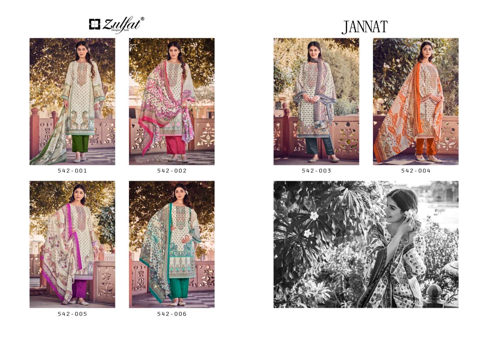 ZULFAT DESIGNER SUITS JANNAT COTTON FANCY WORK SUIT