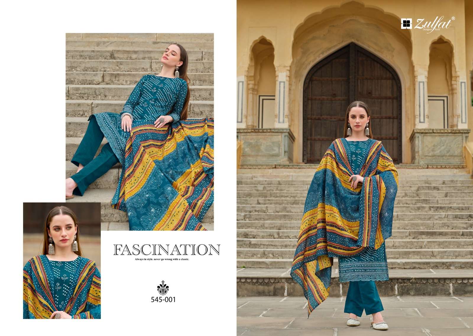 ZULFAT DESIGNER SUITS TANIA COTTON FANCY WORK SUIT