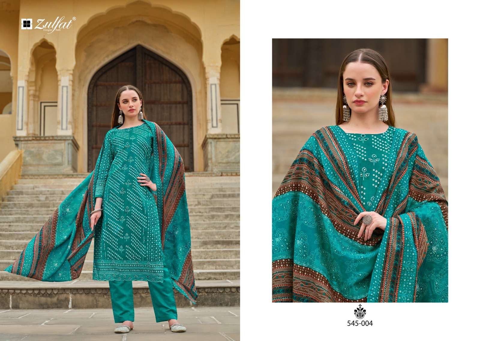 ZULFAT DESIGNER SUITS TANIA COTTON FANCY WORK SUIT