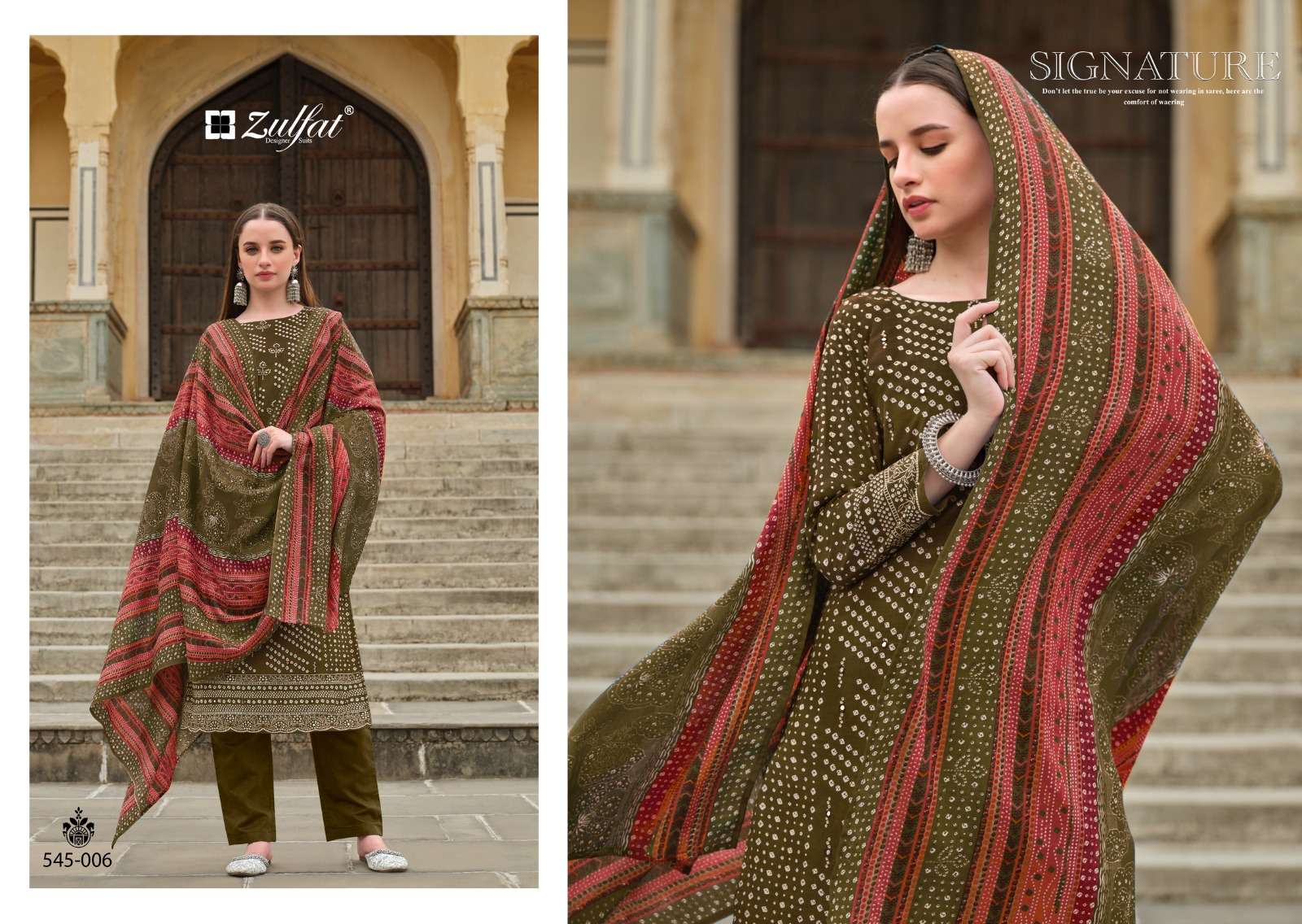 ZULFAT DESIGNER SUITS TANIA COTTON FANCY WORK SUIT