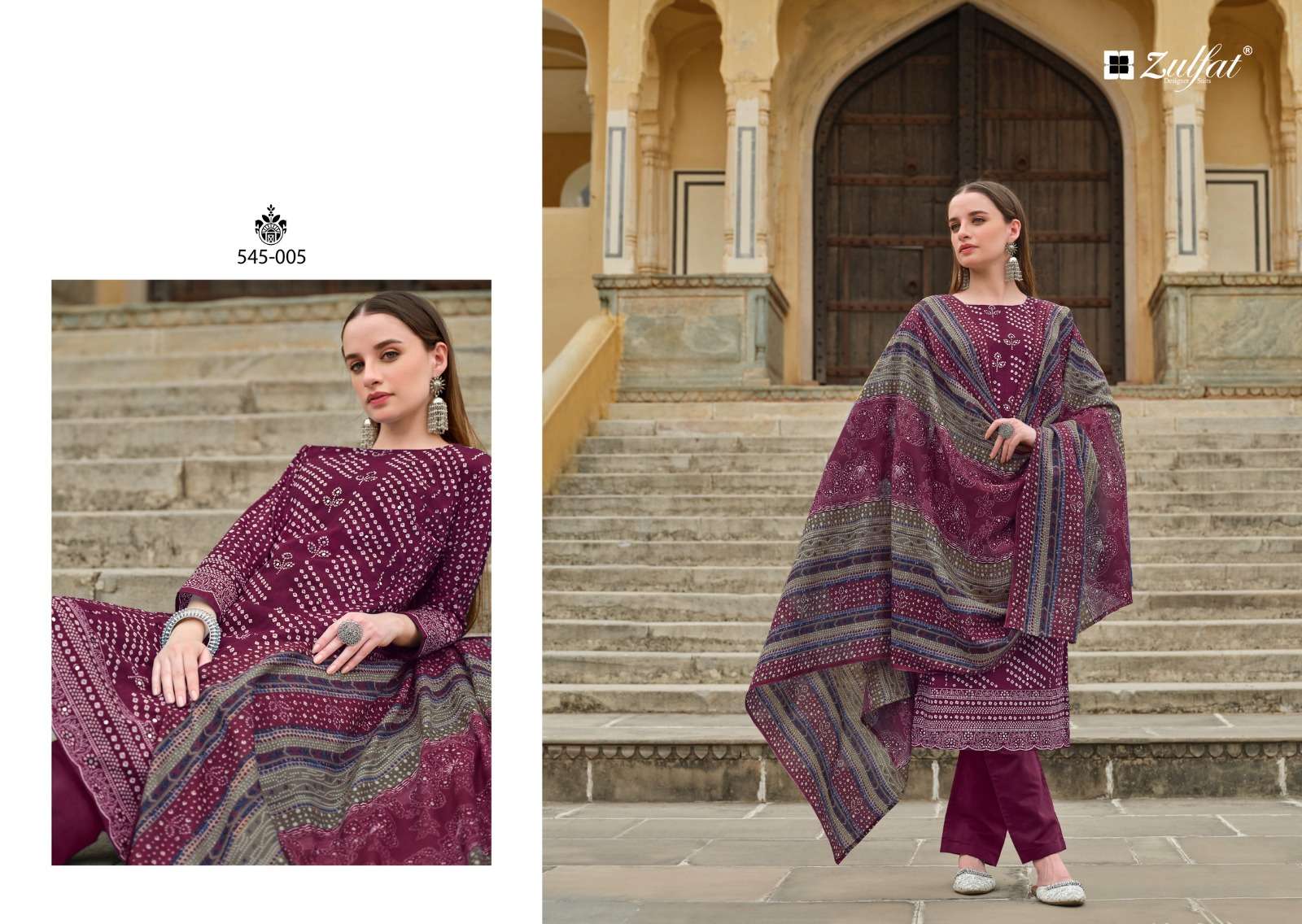 ZULFAT DESIGNER SUITS TANIA COTTON FANCY WORK SUIT