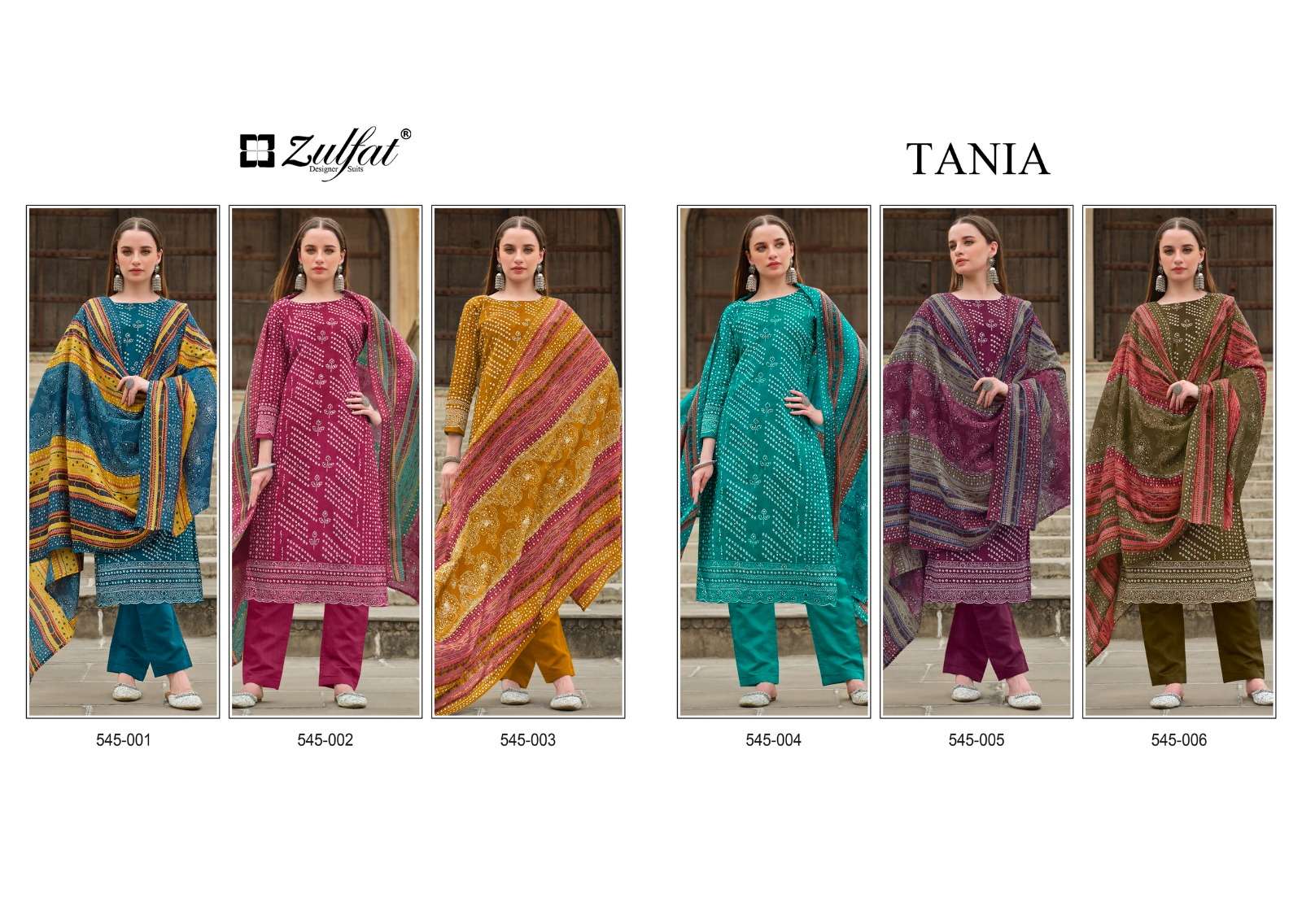 ZULFAT DESIGNER SUITS TANIA COTTON FANCY WORK SUIT