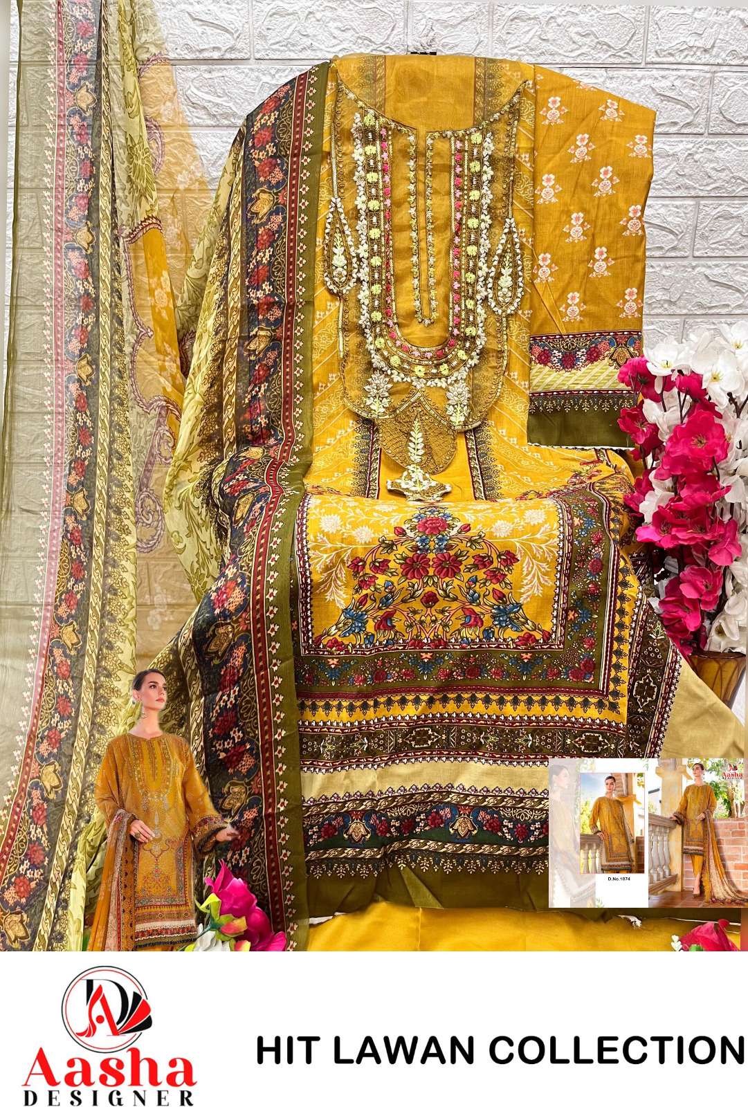 AASHA DESIGNER M PRINTS VOL 12 COTTON SALWAR KAMEEZ 