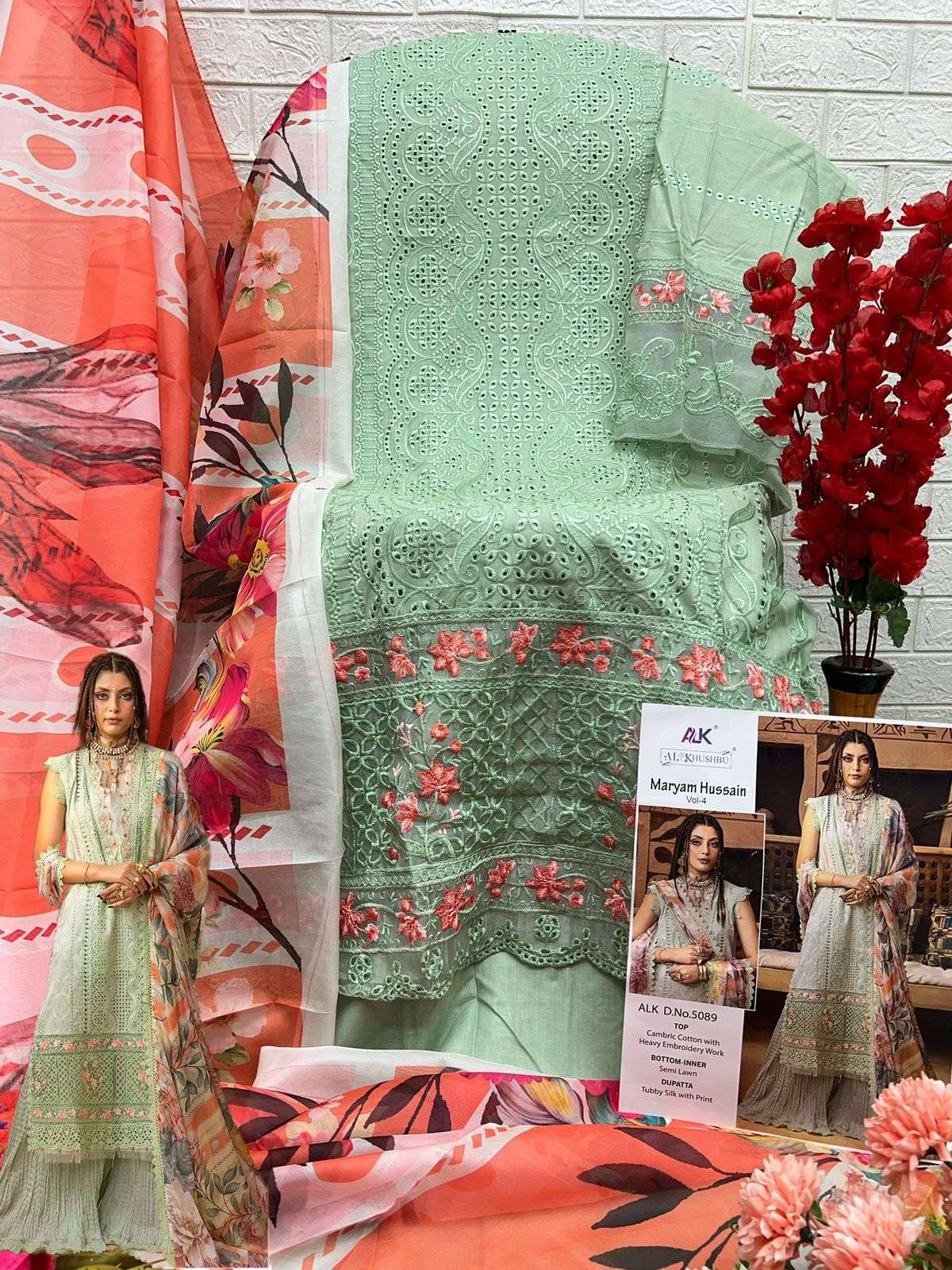 AL KHUSHBU MARYAM HUSSAIN VOL 4 COTTON HEAVY EMBROIDERY SUIT