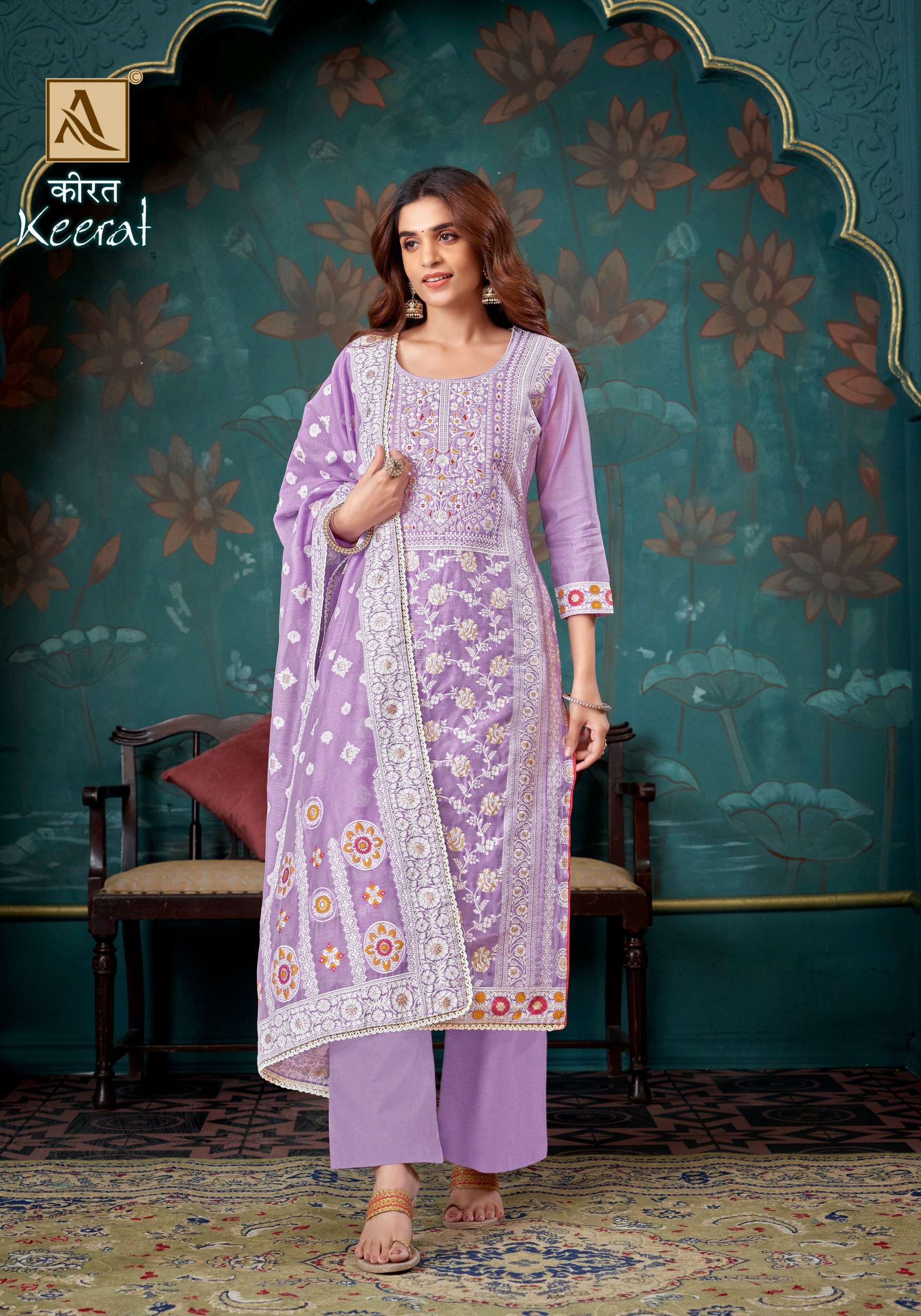 ALOK SUITS KEERAT JACQUARD FANCY HAND WORK SUIT