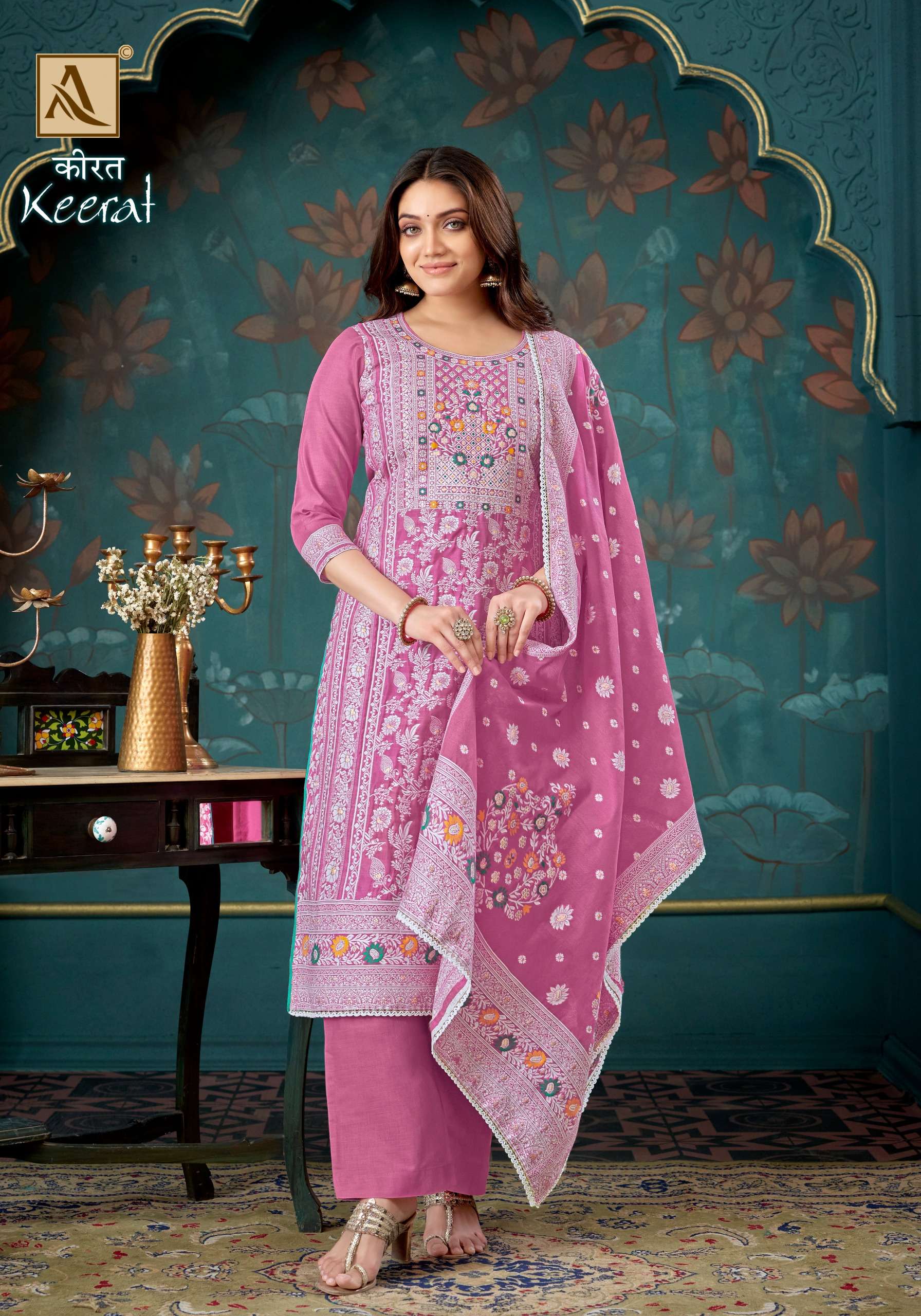 ALOK SUITS KEERAT JACQUARD FANCY HAND WORK SUIT