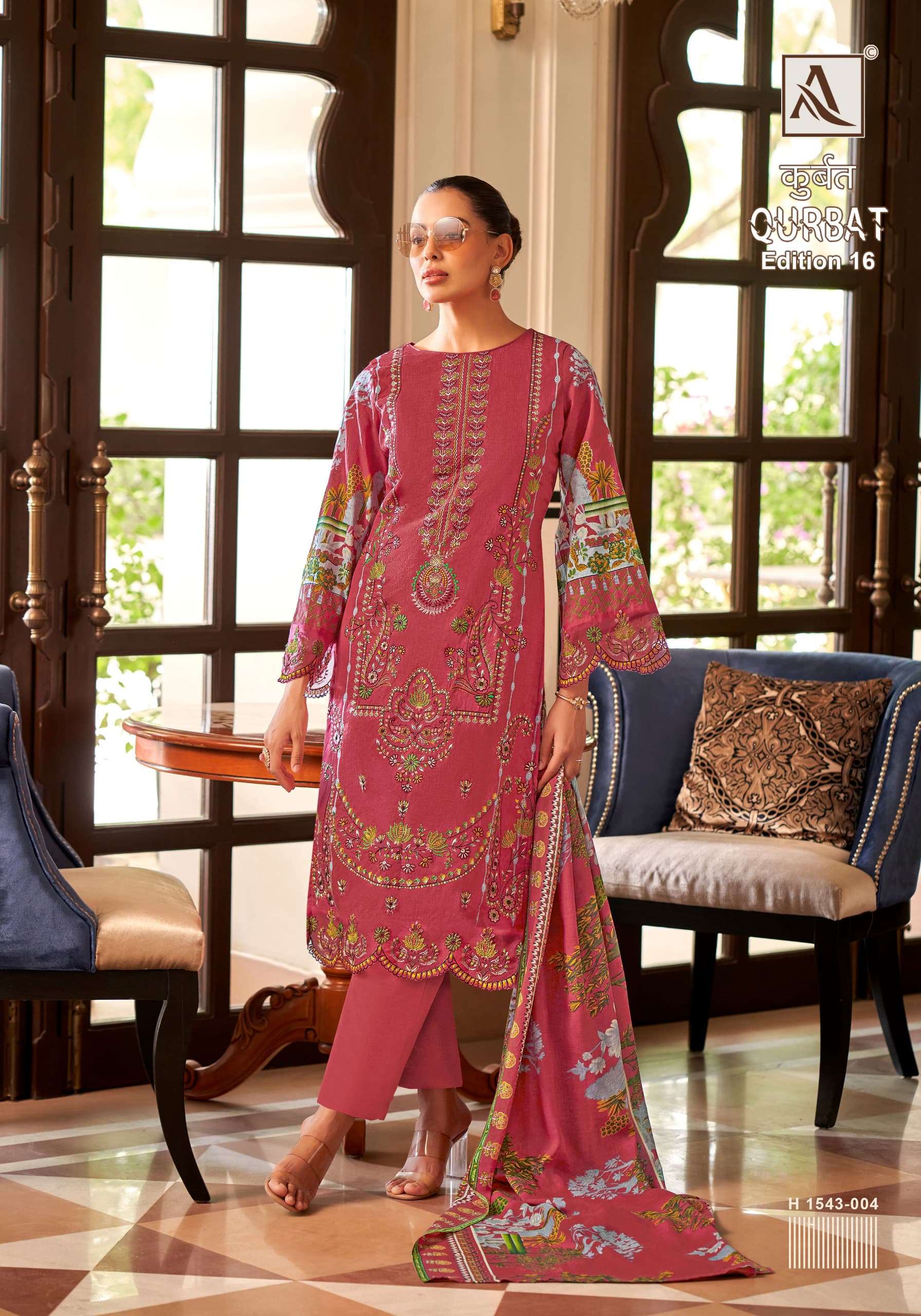 ALOK SUITS QURBAT VOL 16 COTTON EMBROIDERY WORK SUIT