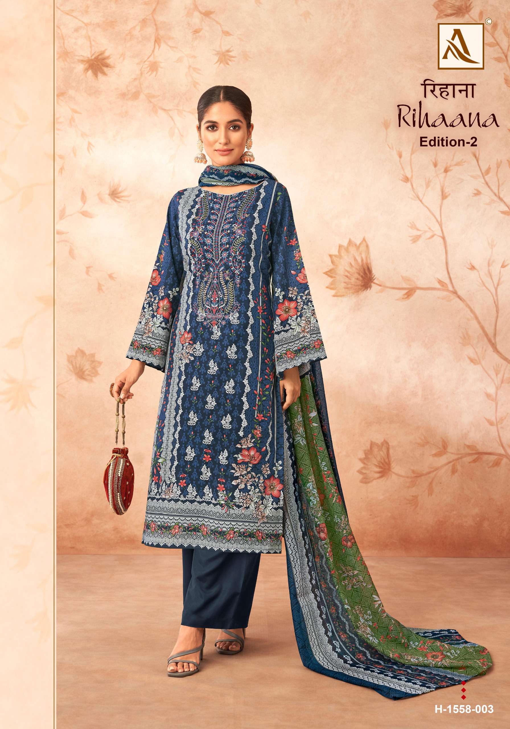 ALOK SUITS RIHAANA VOL 2 COTTON DIGITAL PAKISTANI PRINT SUIT