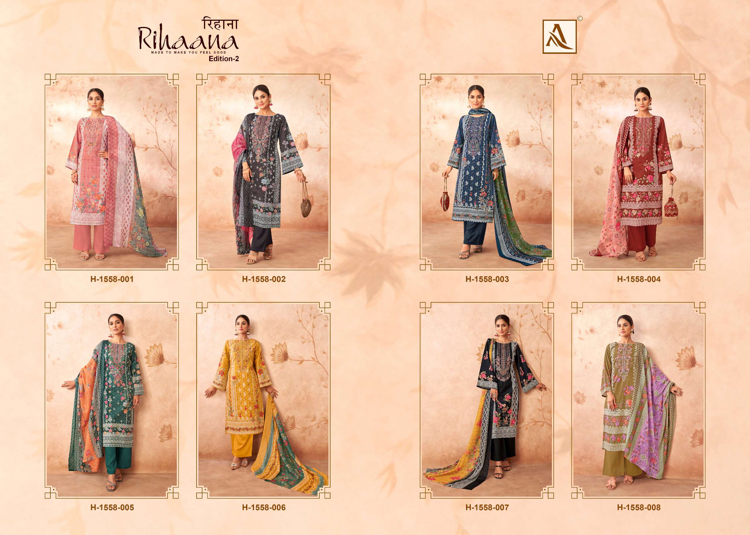 ALOK SUITS RIHAANA VOL 2 COTTON DIGITAL PAKISTANI PRINT SUIT