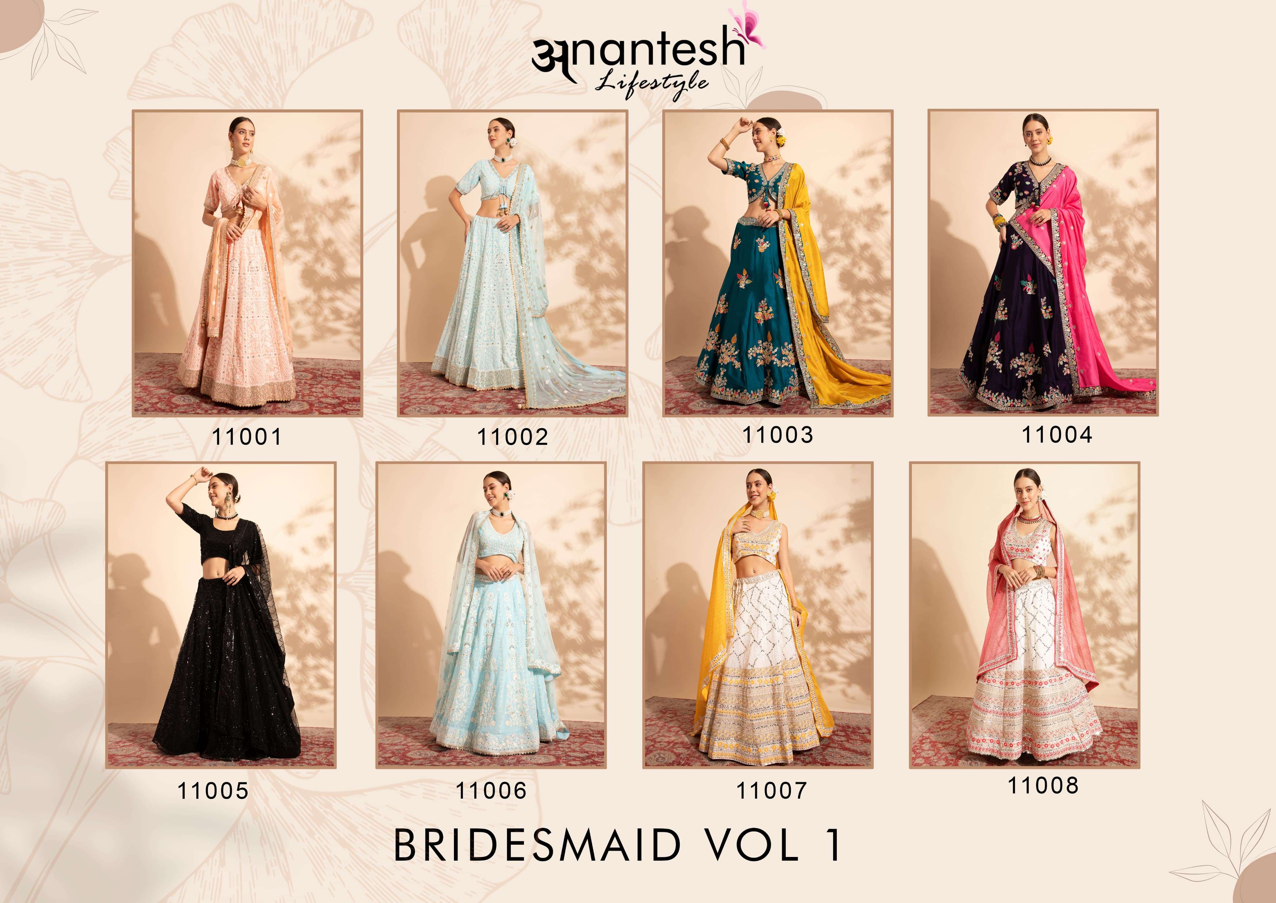 ANANTESH LIFESTYLE BRIDESMAID VOL 1 HEAVY WEDDING WEAR LEHENGA 