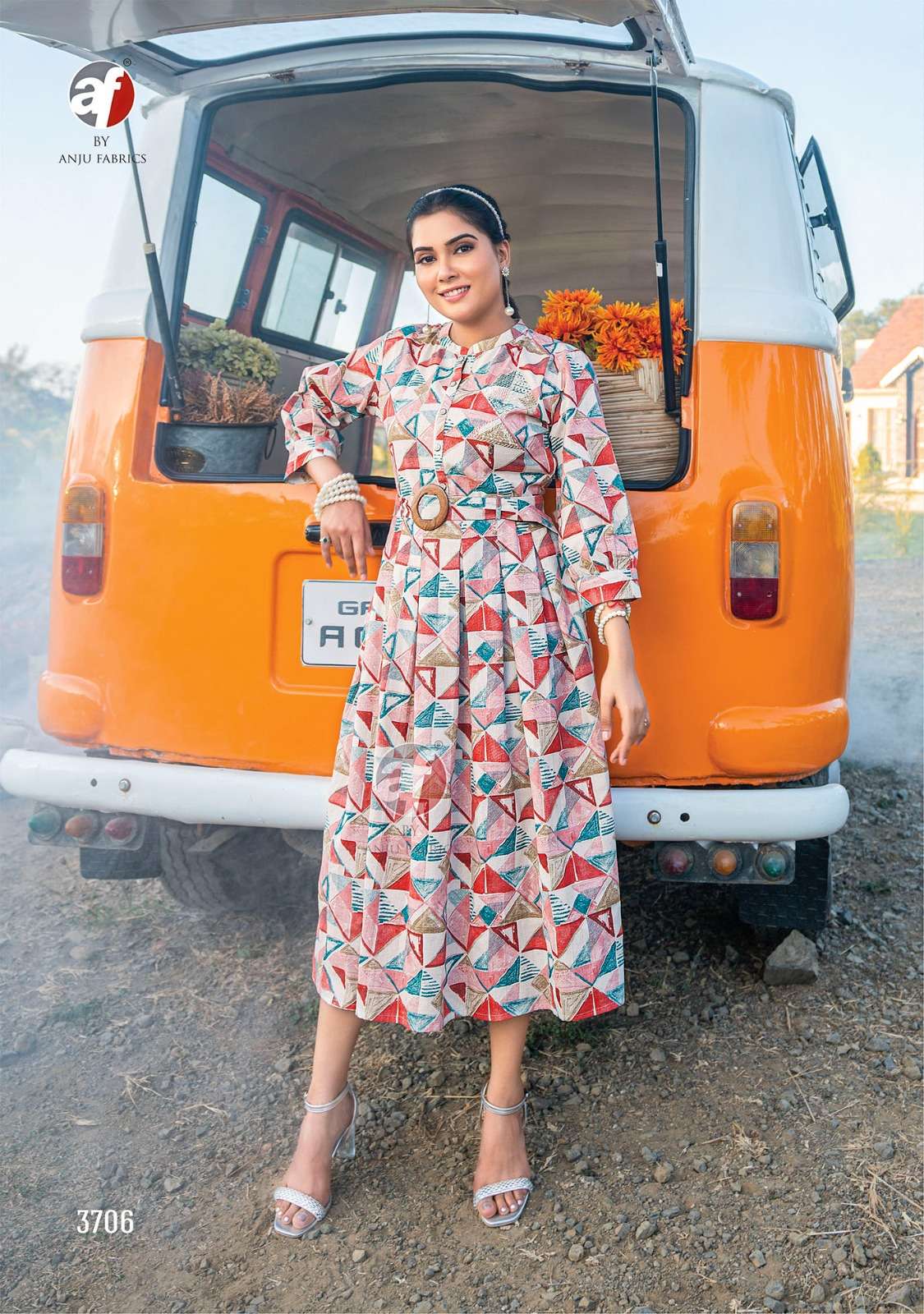 ANJU FABRICS ATTITUDE VOL 2 COTTON FANCY DESIGNER MIDI GOWN 