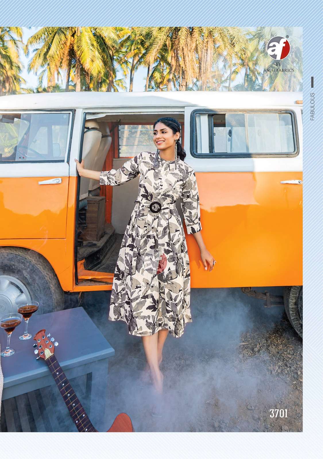 ANJU FABRICS ATTITUDE VOL 2 COTTON FANCY DESIGNER MIDI GOWN 
