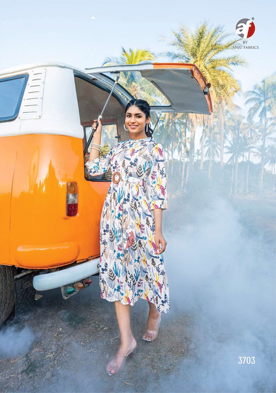 ANJU FABRICS ATTITUDE VOL 2 COTTON FANCY DESIGNER MIDI GOWN 
