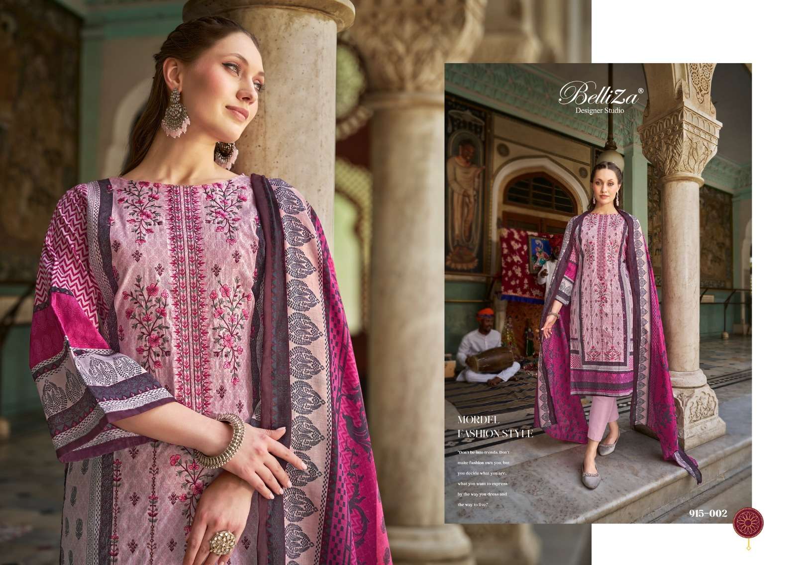BELLIZA DESIGNER STUDIO BIN SAEED VOL 4 COTTON FANCY EMBROIDERY SUIT