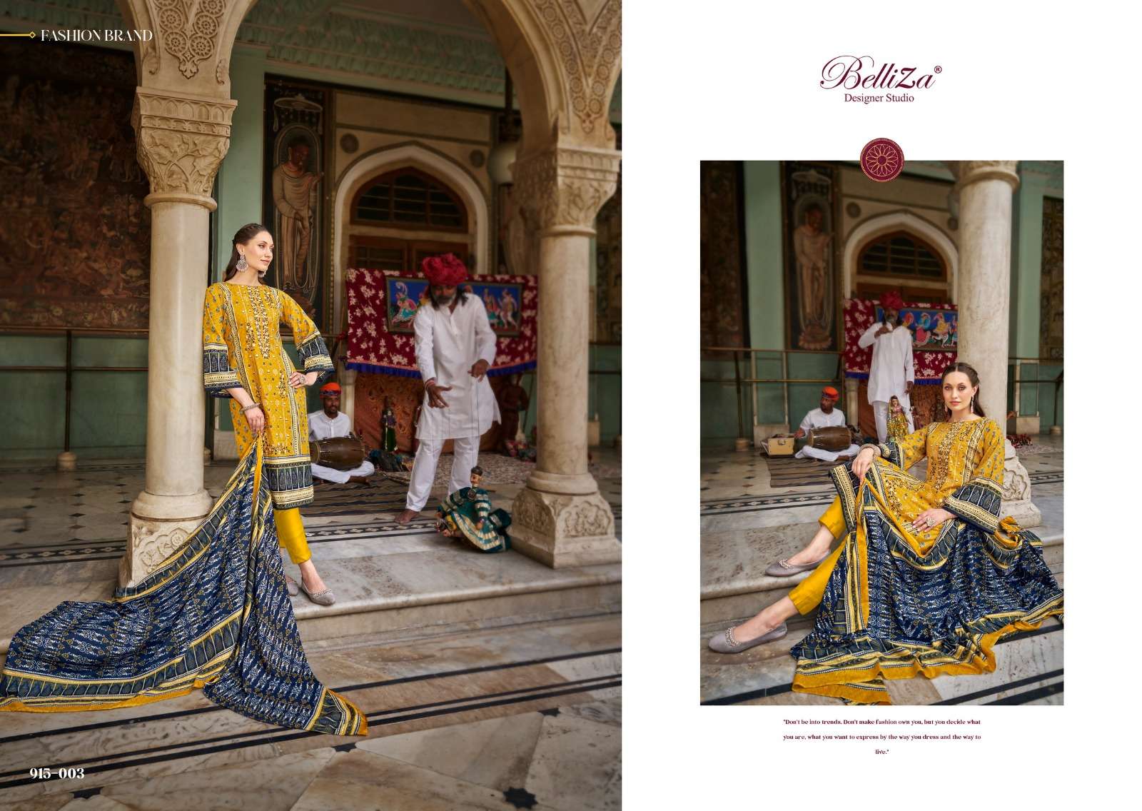 BELLIZA DESIGNER STUDIO BIN SAEED VOL 4 COTTON FANCY EMBROIDERY SUIT