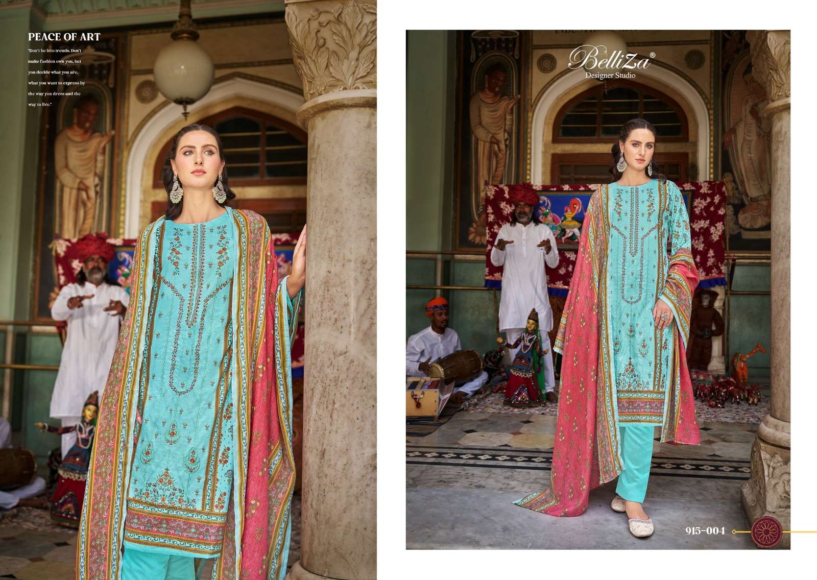 BELLIZA DESIGNER STUDIO BIN SAEED VOL 4 COTTON FANCY EMBROIDERY SUIT