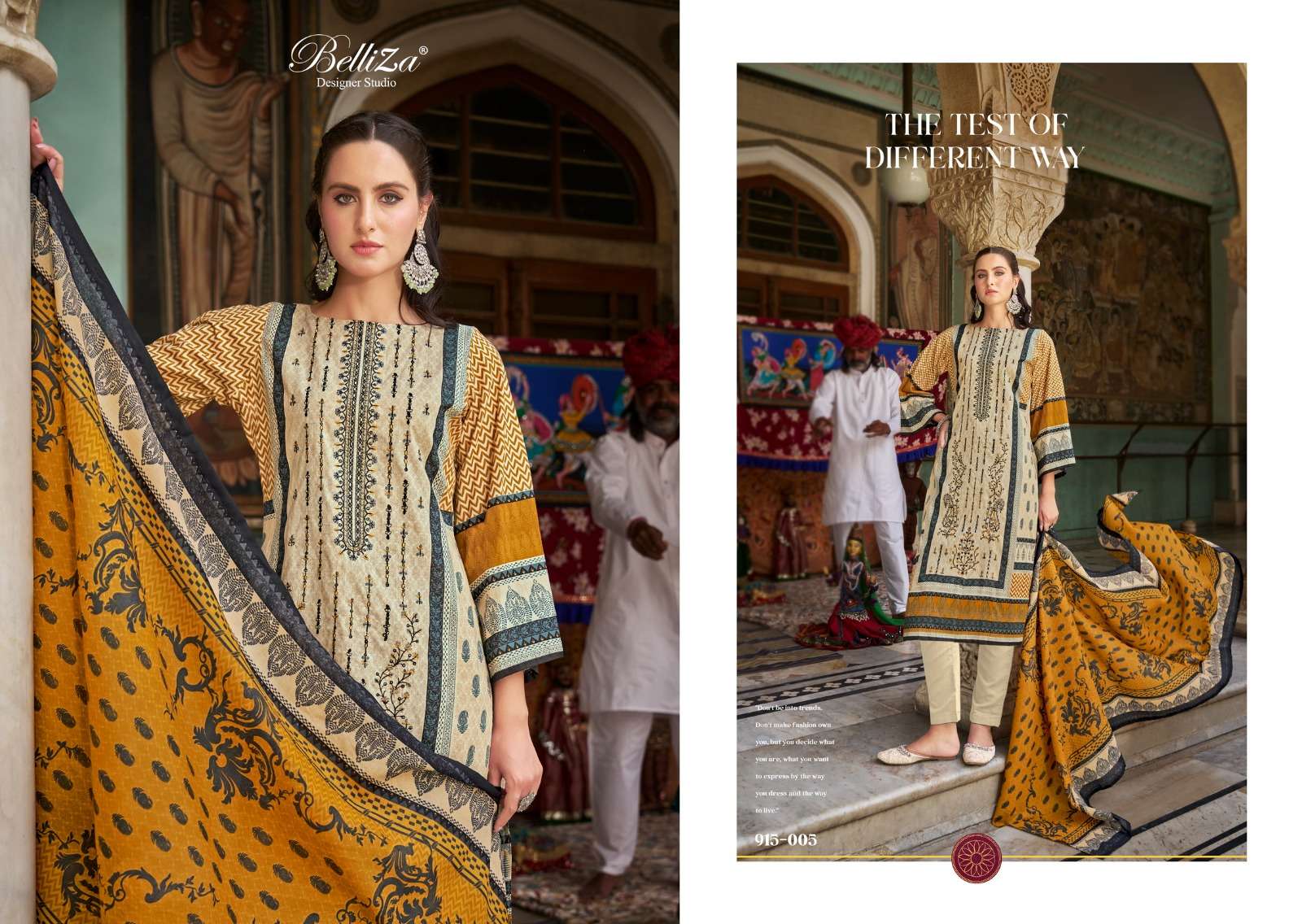 BELLIZA DESIGNER STUDIO BIN SAEED VOL 4 COTTON FANCY EMBROIDERY SUIT